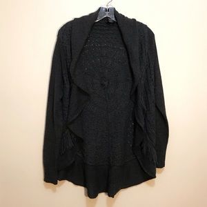 Anthro Knitted & Knotted Circle Fringed Cardigan